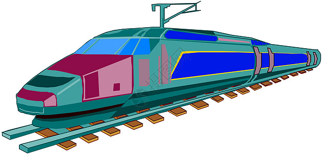 矢量快速客运列车图片