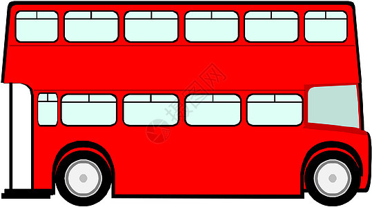 红双层公交车巴士综合运输公共汽车教练旅游乡愁白色红色民众图片
