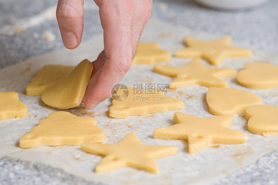 剪切支持纸后粘贴饼干食物糖果托盘面团床单举重小吃星星烹饪味道图片