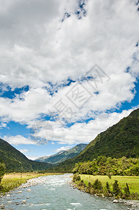 夏日 河水在山谷中流淌国家石头草地岩石旅游顶峰峡谷天空反射旅行图片