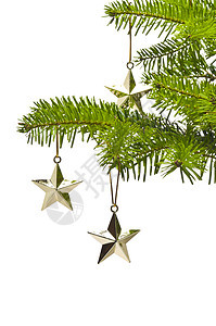 三颗金星作为圣诞树装饰品图片