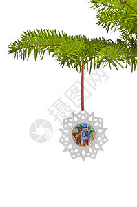 雪星形状装饰圣诞树装饰品图片