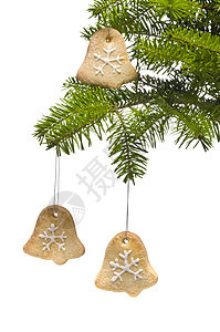 树形将饼干形状成圣诞树装饰品图片