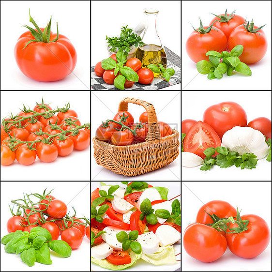 一张九张西红柿照片的拼图图片