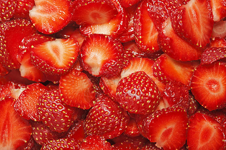 切片草莓红色食物浆果背景图片