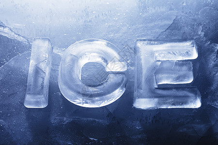冰雪概念静物字母刻字冻结图片