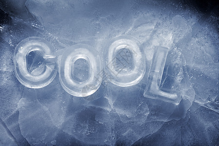 凉爽寒意清凉冻结概念静物蓝色温度刻字字母冷藏图片