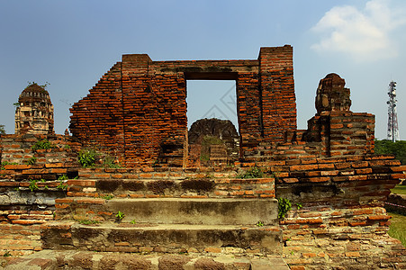 古寺庙的废墟建筑历史性历史树木遗产游客热带旅行图片