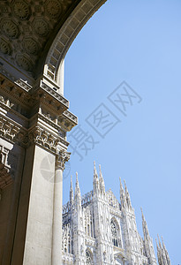 米兰建筑物广场建筑建筑学长廊大教堂图片