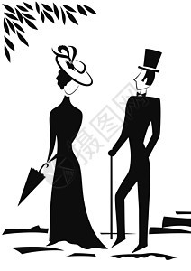 绅士和女士帽子婚礼骑士男人卡通片家庭新娘艺术公园英勇图片