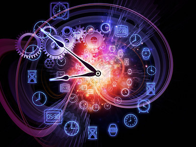 时间动态小时进步蓝色手表日程速度齿轮插图黑色作品图片