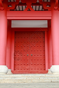红门入口木头装饰品文化金属遗产历史休闲红色旅行图片