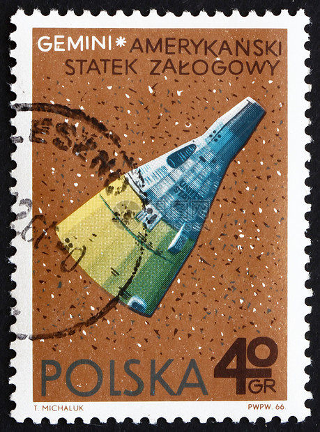 波兰1966年波兰邮戳 美国航天飞机Gemini图片
