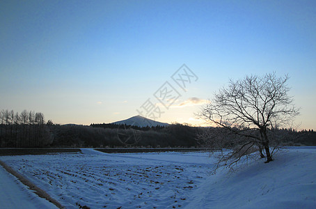 雪田和山丘蓝色阳光天空白色雪原季节日落太阳场地图片