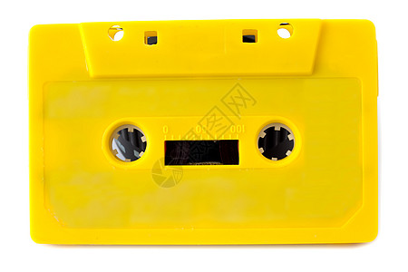 黄黄磁带记录模拟音响技术盒子音乐乡愁白色塑料贮存图片