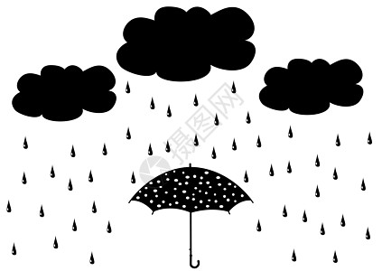 伞式雨伞季节性庇护所黑色天气气象白色边界痕迹福利渲染图片