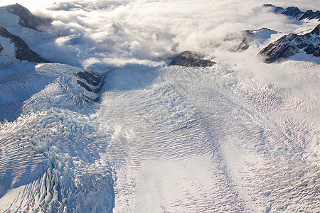 冰川旅游蓝色洞穴远景顶峰荒野环境直升机国家公园图片