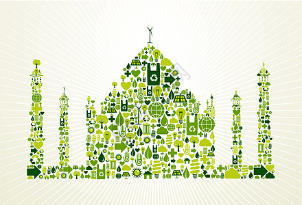 印度用绿色概念插图图片