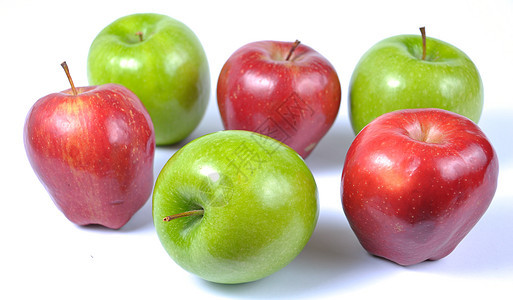 红苹果和绿苹果果汁农业营养收成小吃饮食团体叶子食物图片
