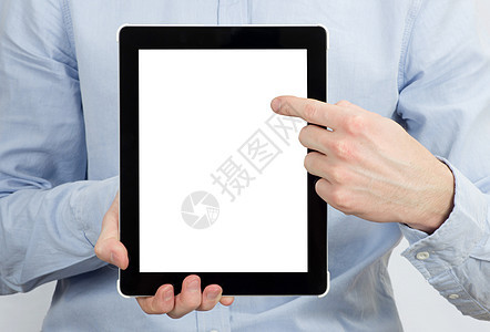 电脑平板电脑屏幕感官白色互联网电子展示手指监视器人士通讯器图片