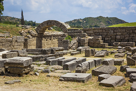 希腊奥林匹亚a 希腊假期神话石头历史建筑纪念碑柱子寺庙运动考古学图片