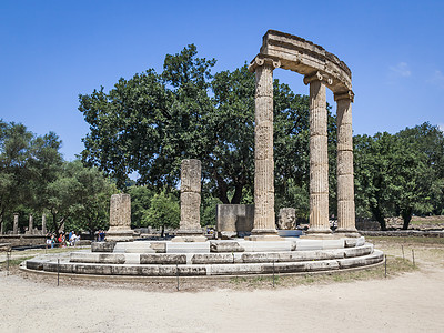 希腊奥林匹亚a 希腊历史性遗产石头古董博物馆文明游戏考古学游客纪念碑图片