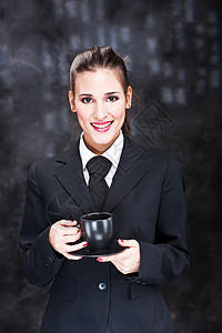 女人喝咖啡时图片