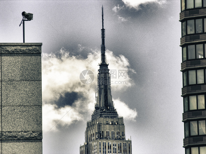 纽约市的建筑结构天空摩天大楼日落旅游全景建筑学城市办公室商业景观图片