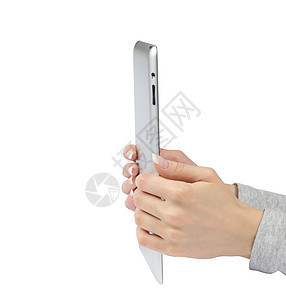 电脑平板电脑空白笔记本展示商业软垫药片白色技术触摸屏手指图片