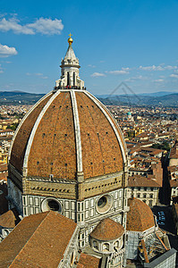 意大利佛罗伦萨天炉蓝色街道天空圆顶大教堂景观教会历史性城市图片