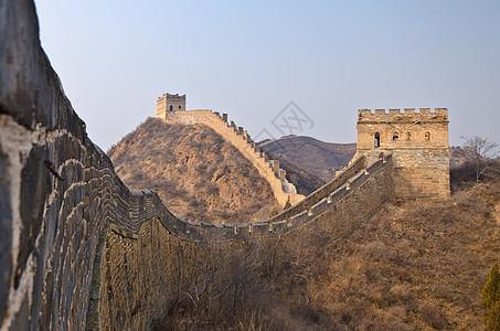 中国长城天空历史性石头防御观光晴天地标旅行建筑学旅游图片