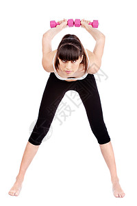健身锻练腹肌工作运动员健身房假期黑发导师腹部活动女士图片