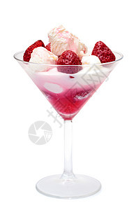 与草莓的冰淇淋玻璃奶油状浆果甜点茶点水果食物白色小吃牛奶图片