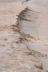 沙滩被溪流侵蚀图片
