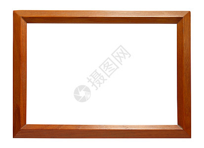 白色背景上孤立的木制照片框边缘记忆画廊礼物雕刻手工框架边界摄影绘画图片