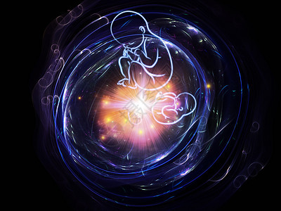 成长的胎儿作品生长星云圆圈胎位怀孕婴儿墙纸胚胎蓝色图片