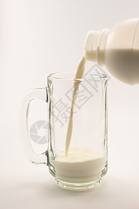 一杯牛奶杯子饮食反射玻璃食物液体奶制品早餐奶油白色图片