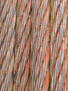 旧生锈钢铁电缆背景纹理结构图片