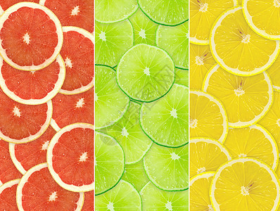 柑橘切片摘要背景 特写 工作室照片红色绿色摄影框架宏观柚子肉质橙子食物圆圈图片