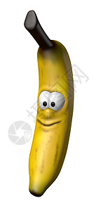 笑着的香蕉小吃营养黄色卡通片漫画插图眼睛饮食热带食物图片