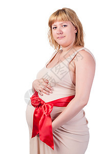 孕妇爱抚她的贝莉图片