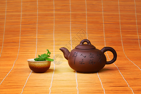 薄荷茶草本植物小吃工作室食物早餐茶点叶子美食竹子杯子图片