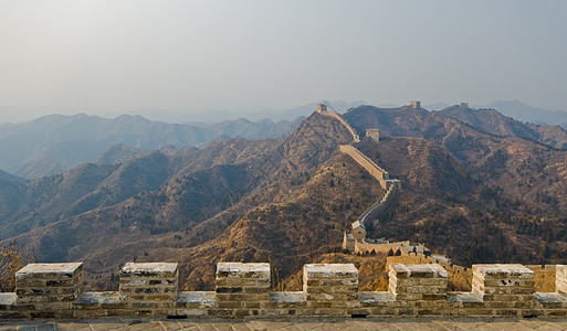 中国长城防御历史性蓝色旅行晴天石头地标建筑学世界天空图片