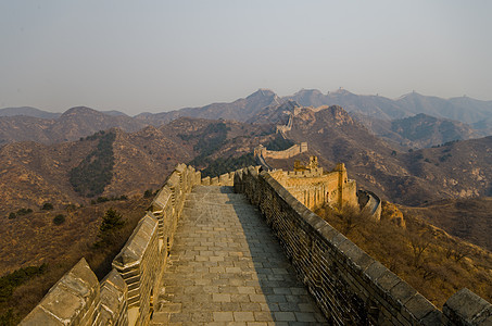 中国长城旅行世界石头地标观光建筑学旅游历史性蓝色防御图片
