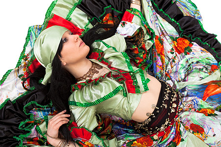 吉普赛舞女戏服国籍演员吉卜赛人数字头巾民俗运动女士杂色图片
