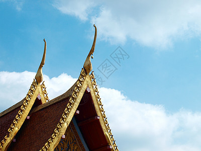 泰国庙屋顶吸引力蓝天情调寺庙旅行宗教文化建筑学建筑佛教徒图片