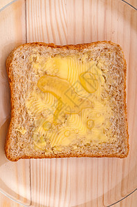 面包奶油和蜂蜜早餐玻璃沙漠厨房食物蛋糕小麦小吃活力营养图片