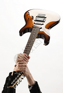 白色背景的吉他手摇滚明星电吉他摇滚乐年轻人音乐音乐家流行音乐家男士风格图片