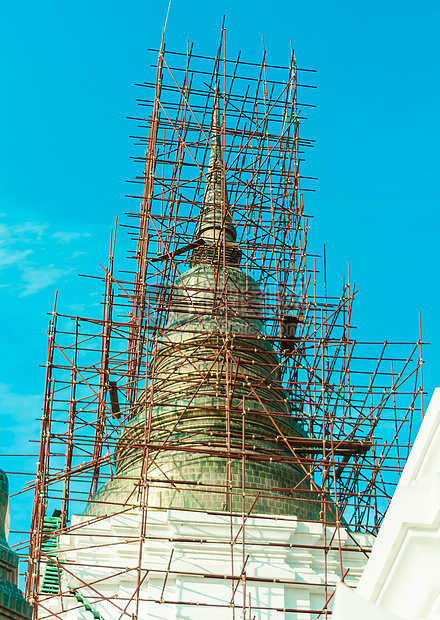 寺庙建造中的Pagada图片