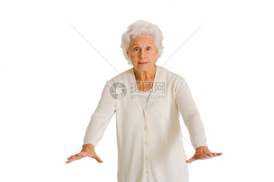 年长妇女探险手势白色老年图片